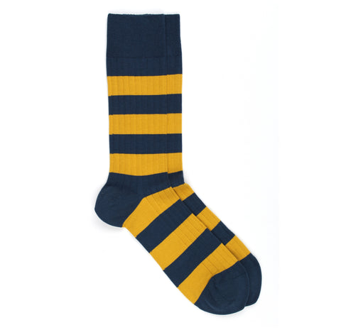 Navy & Yellow Striped Archer Socks