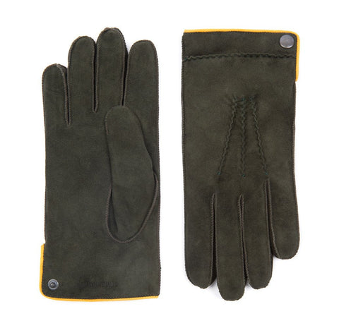 Dark Green Buckland Suede Gloves
