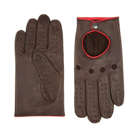 Chocolate Brown Furness Leather Driving Gloves