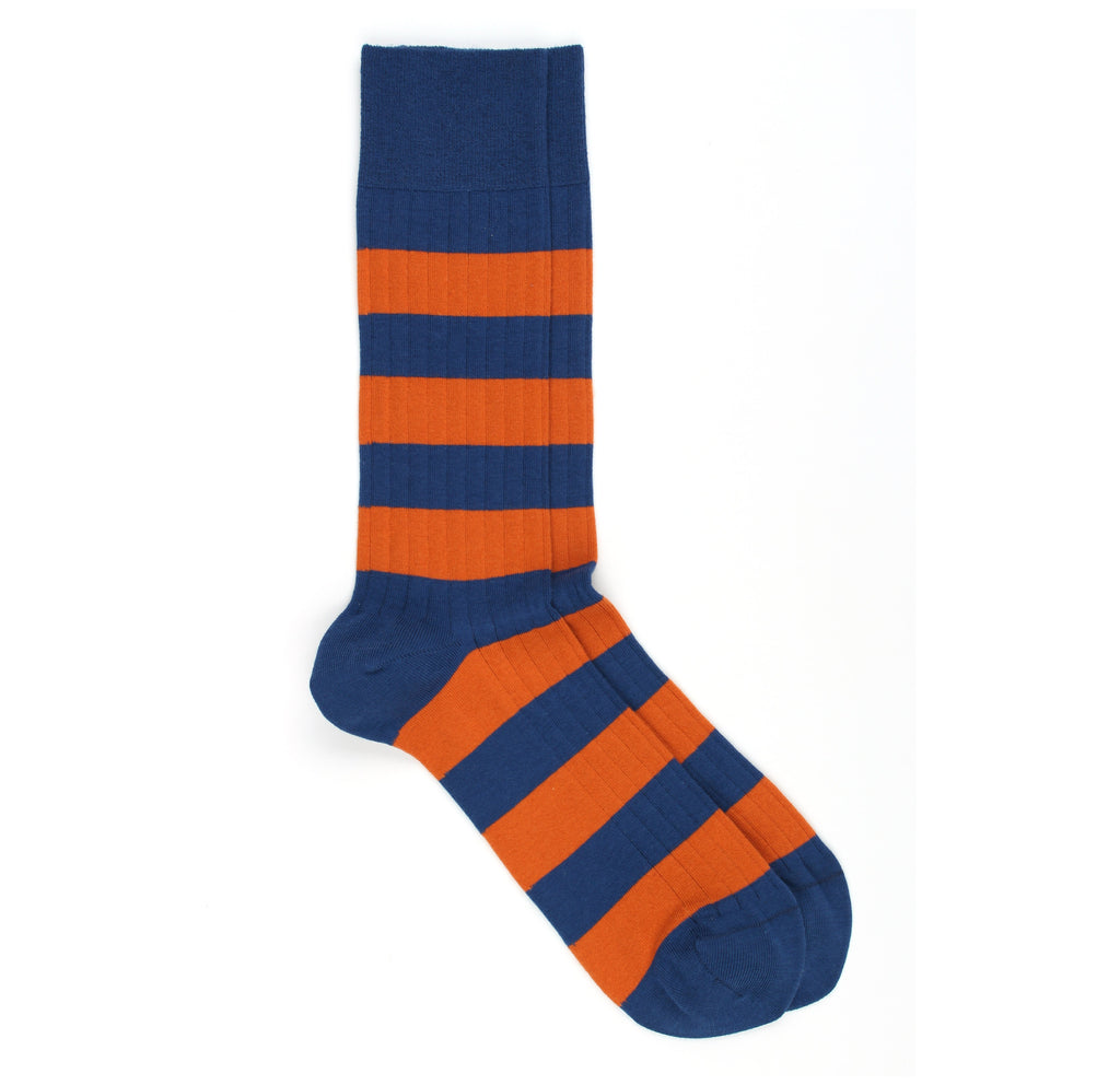 Blue & Orange Striped Archer Socks
