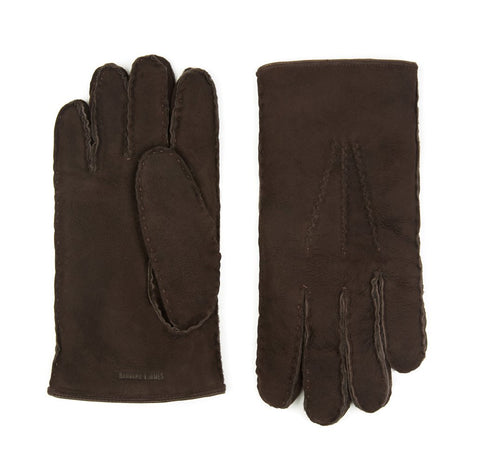 Chocolate Brown Astor Shearling Gloves