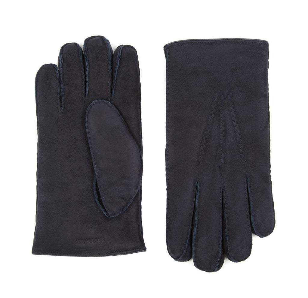 Navy Astor Shearling Gloves