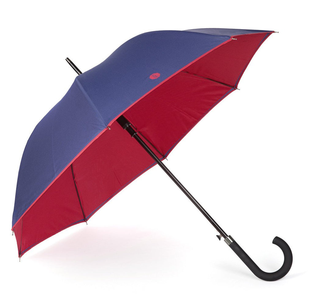 Navy & Berry Walker Umbrella