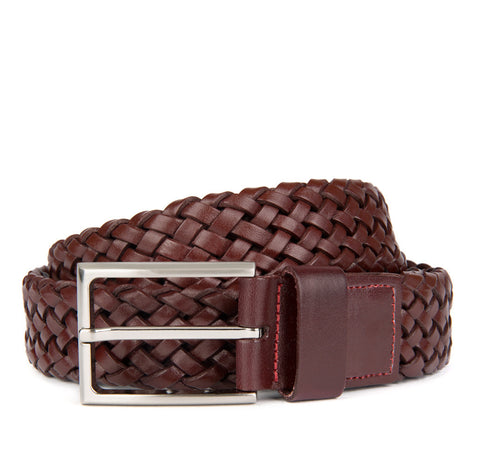 Dark Brown Payton Woven Leather Belt