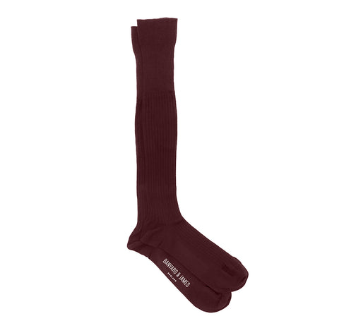 Burgundy Knee Length Archer Socks